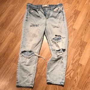 Garage distressed mom jeans